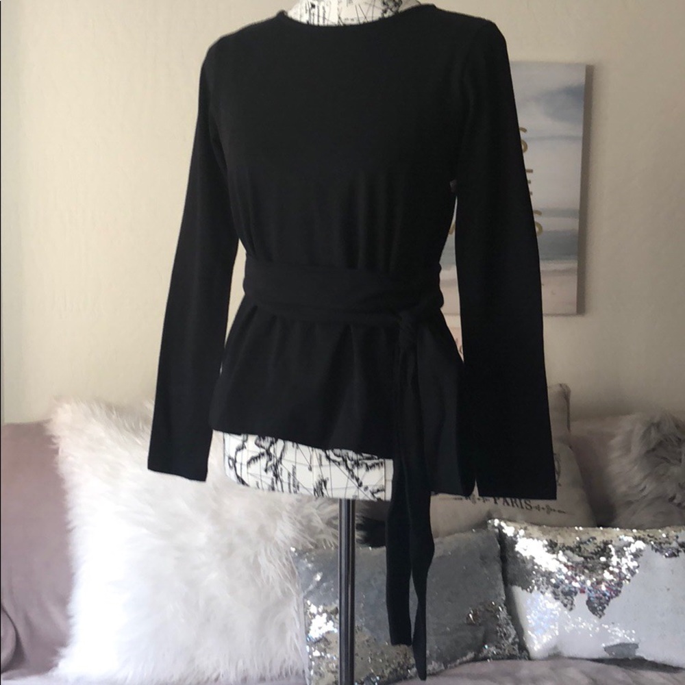 J. Crew Belted Cross Top w/Open Slit Back, NWT - Picture 6 of 7